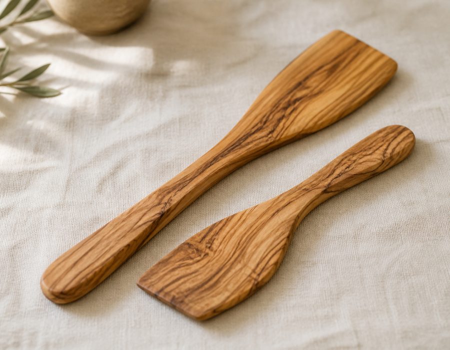 Olive Wood Spatula Pair